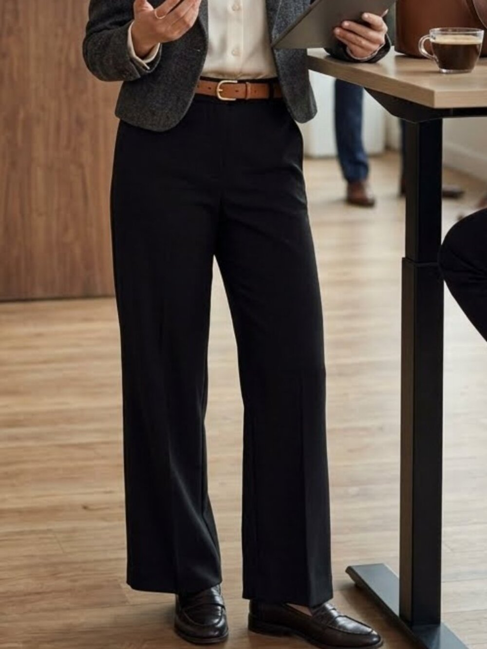 Gap "Perfect Trouser" 2010 Black Wide Leg Dress Pants Tailored EUC Size 4A